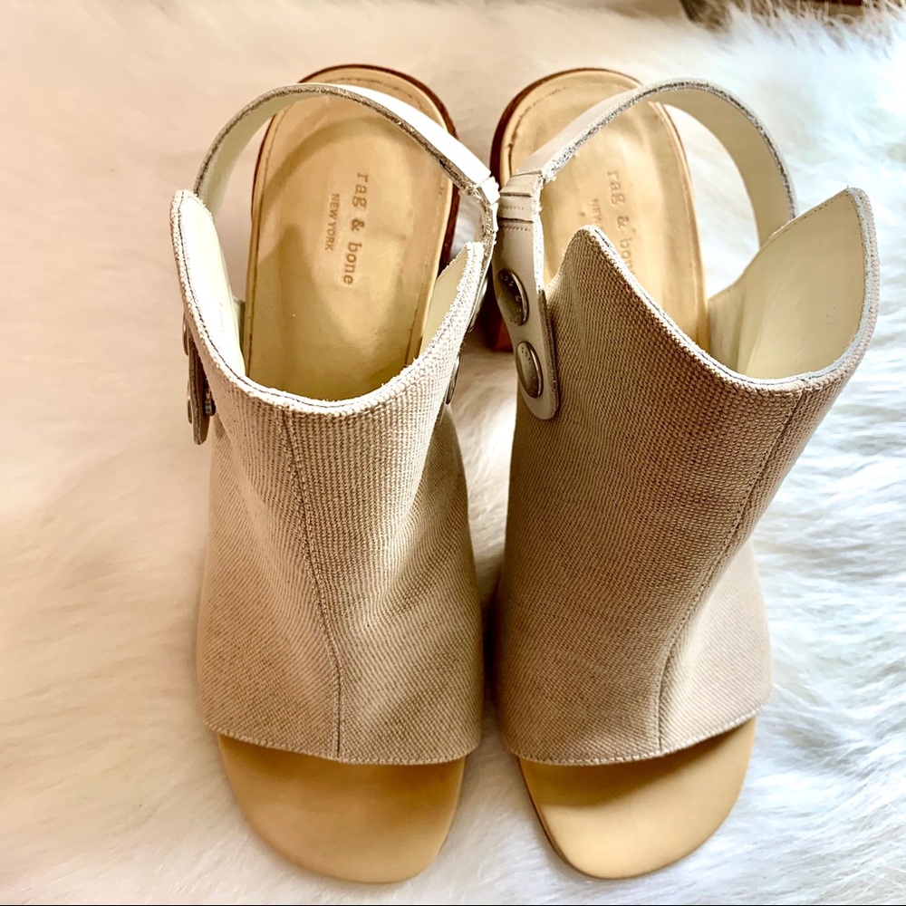 RAG & BONE LEIGH NATURAL OPEN TOE SANDALS SIZE 9 - Picture 7 of 16